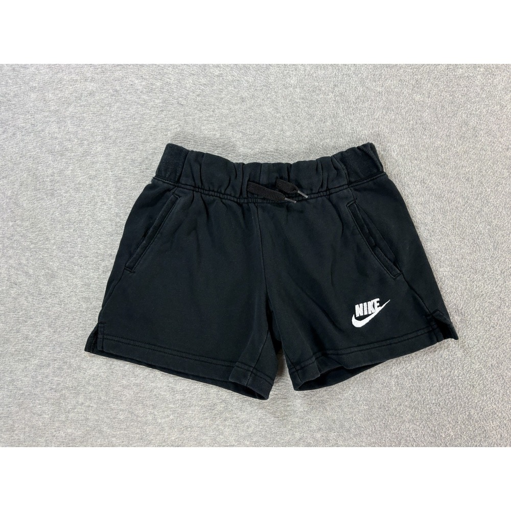Nike Screened Logo Performance Sweat Shorts (Girl's Medium)‎ Black -5"